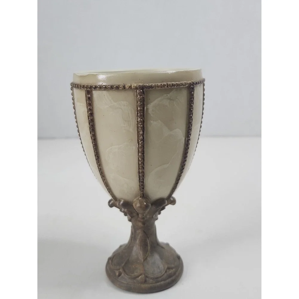 Vtg Croscill RN21857 Alabaster Resin Neoclassical Bathroom Vanity Tumbler Cup